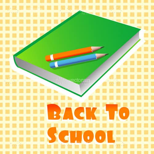 Book and Pencils with Back to School Text